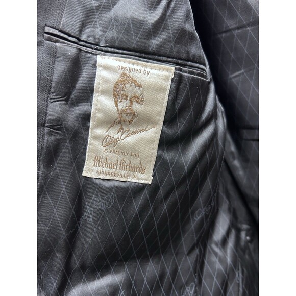 Oleg Cassini Men’s 38R? Pants 43 Waist Black Pinstripe Suit - Picture 7 of 15